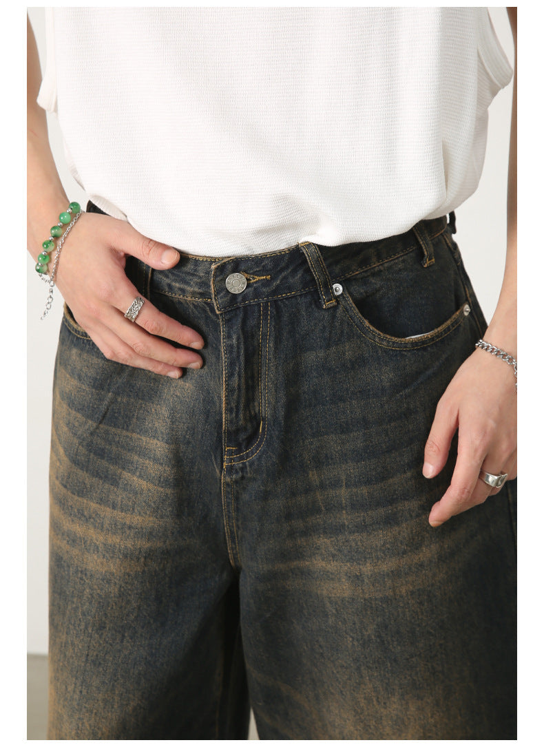 All-matching Loose Wide Leg Straight Cropped Pants