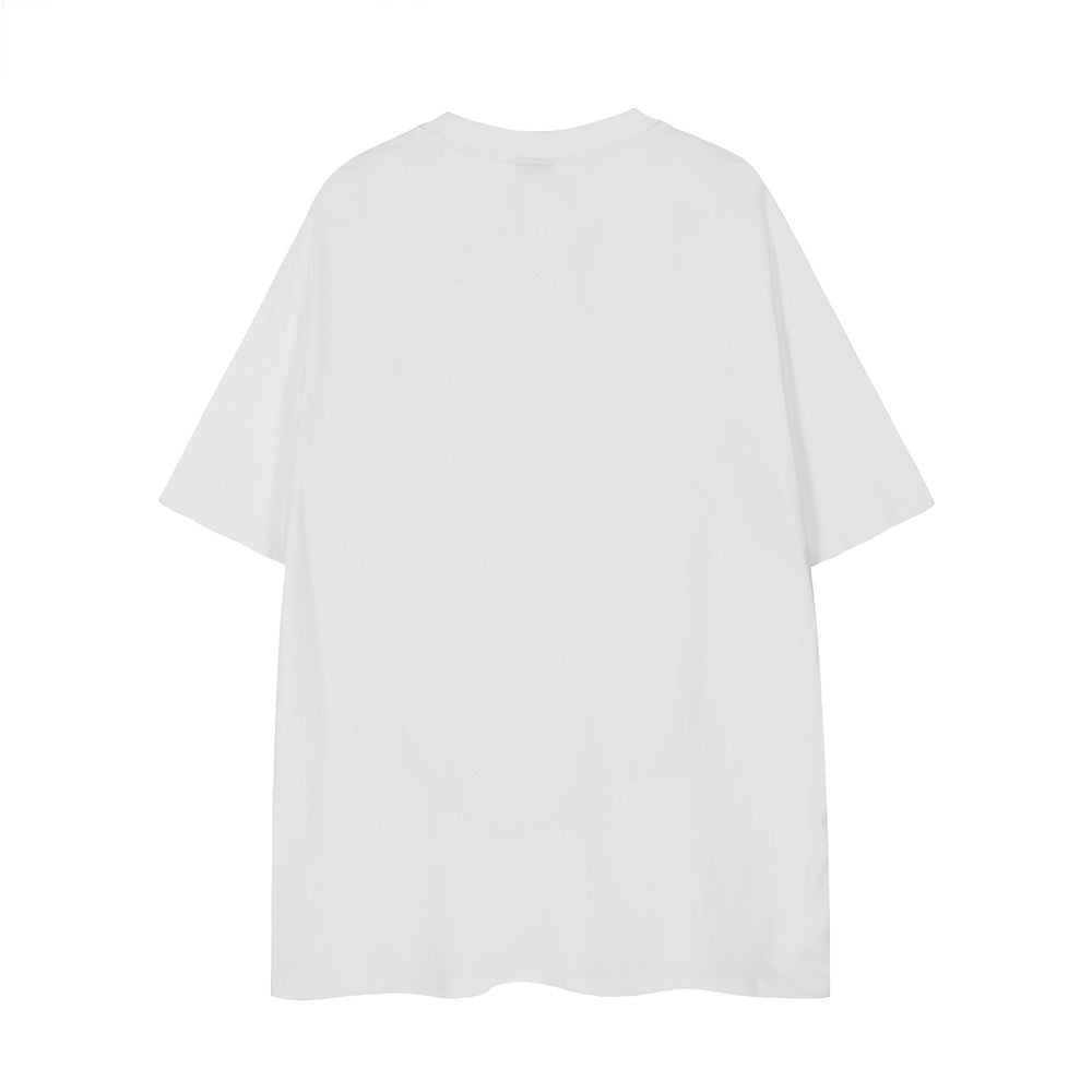 Fashion Letters Printed Loose T-shirt Men's
