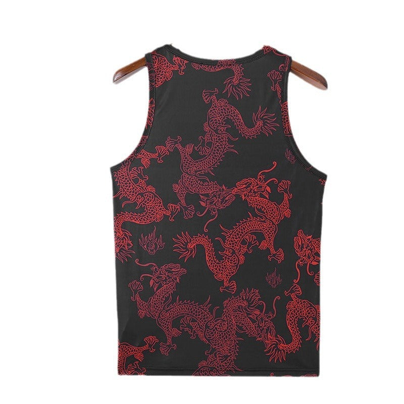 Cross-border Chinese-style Stretch Slim Men's Street Sports Personalized Vest