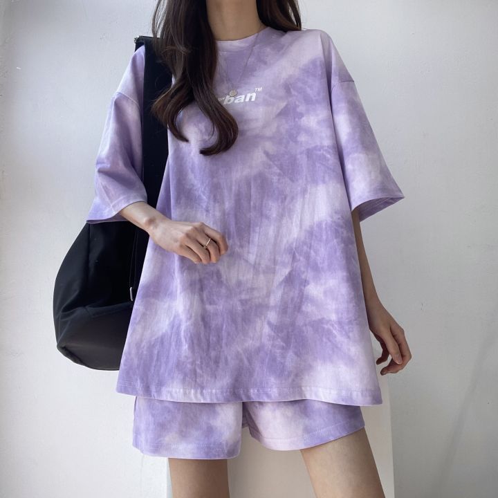Casual Sports Cotton Short Sleeve Shorts Women's Two Piece Set