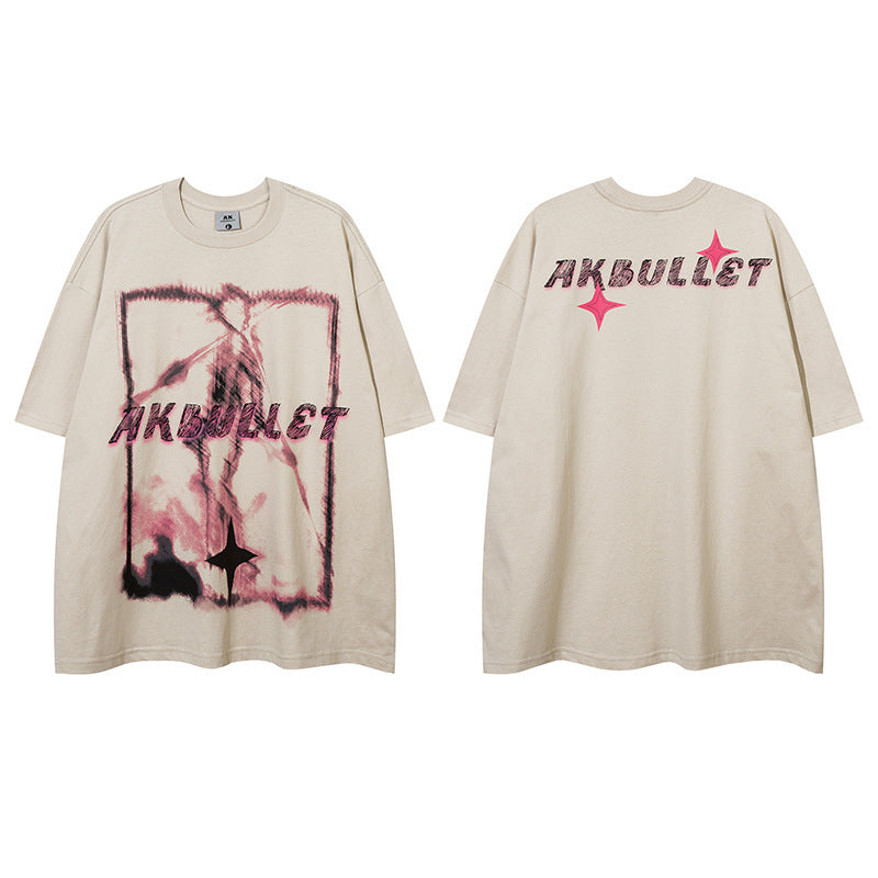 Abstract Graffiti Printing Short Sleeve Men