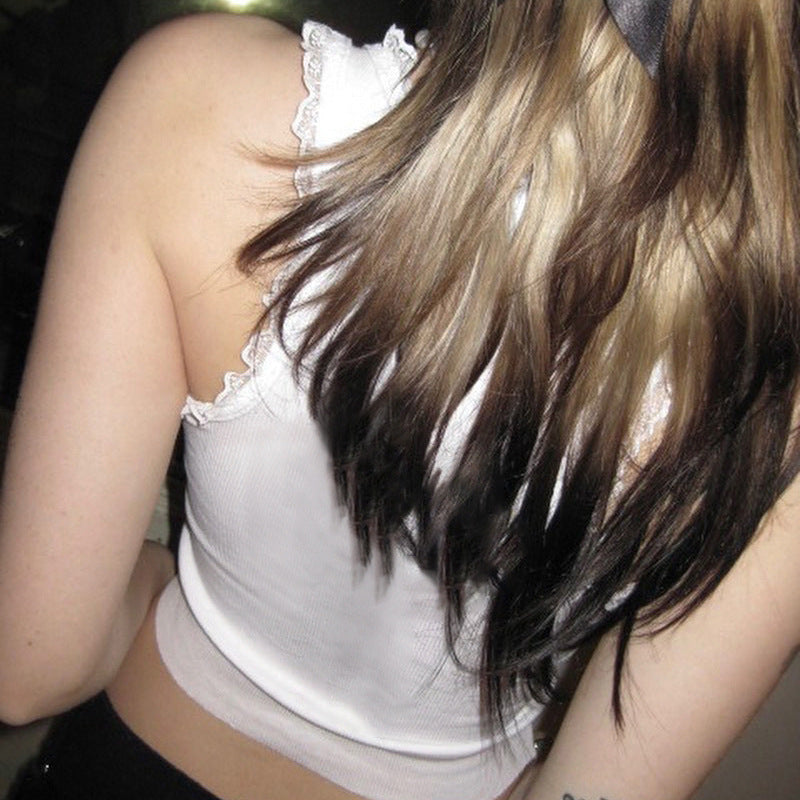 Women's Vintage Lace Bow Metal Vest