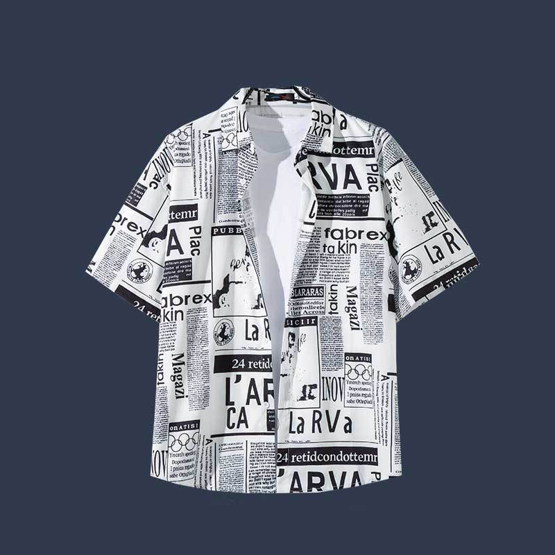 Vintage Oil Painting Floral Shirt For Men