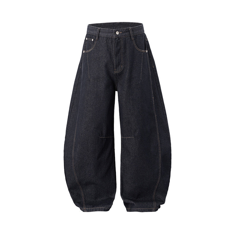 Fashion American Wide Leg Denim Trousers Men
