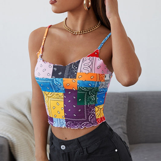 Women's Pit Strip Print Sexy Strapless Tube Top