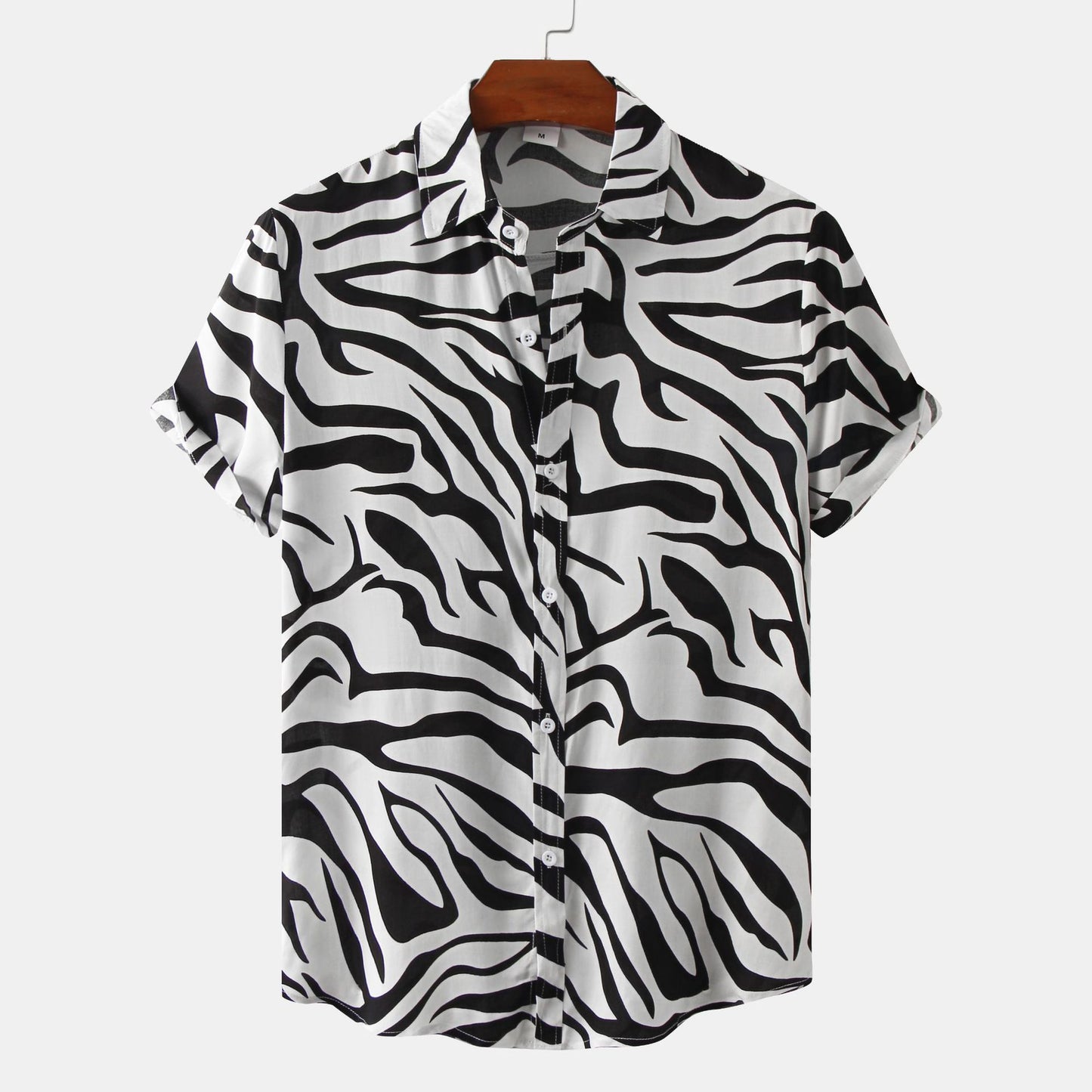European And American Floral Men's Short-sleeved Shirt