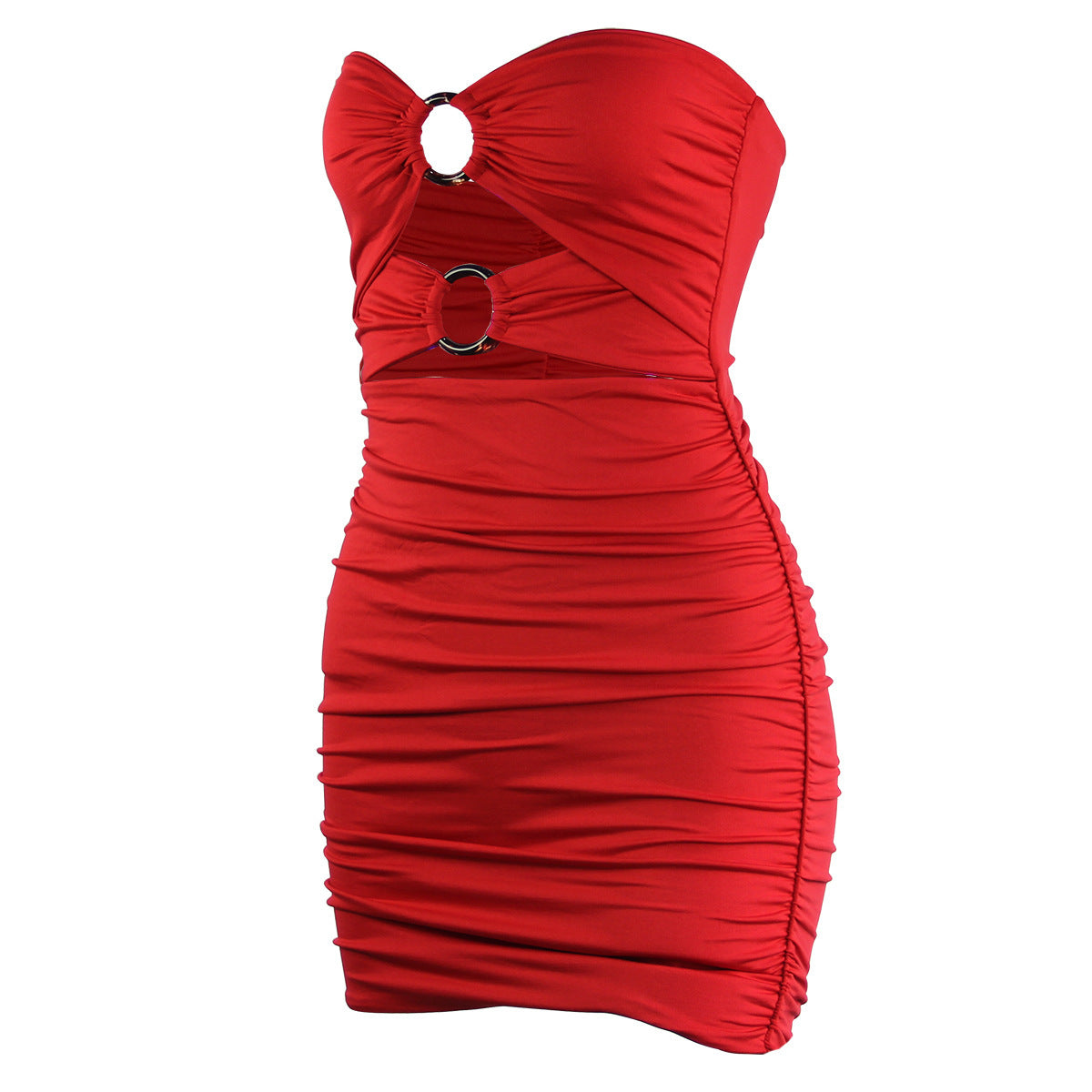 New Women's Hollow Out Slim Fit Wrap Hip Dress Resin Ring