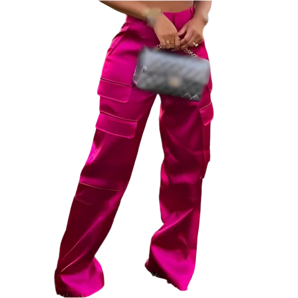 Fashion Casual Zipper Solid Color Multi-pocket Straight-leg Pants