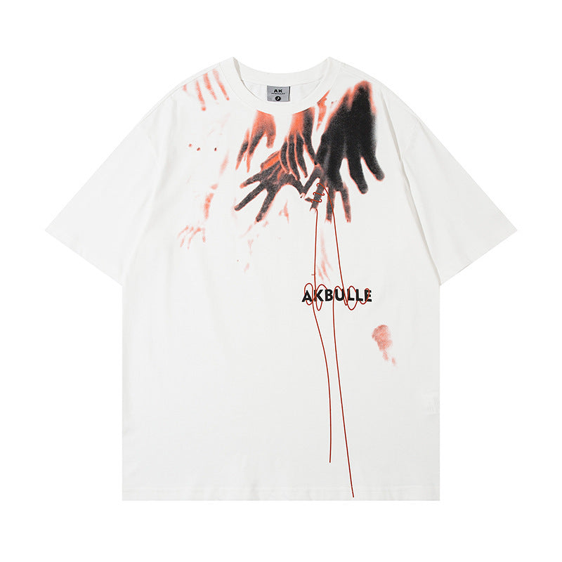 Abstract Printed Loose Top Men And Women
