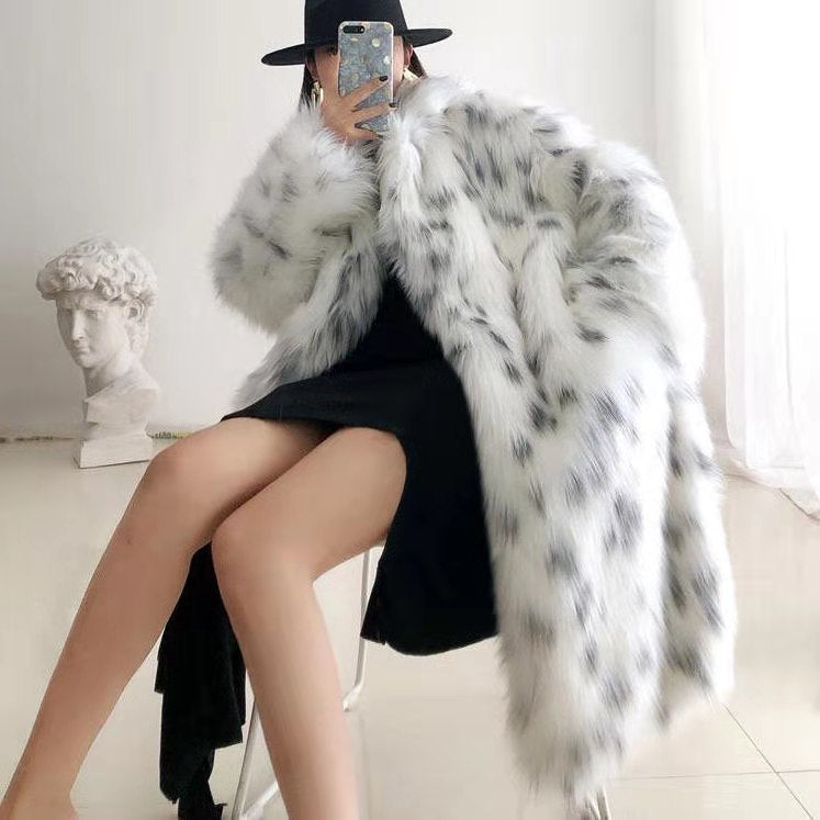 Spotted Long Sleeved Fox Coat