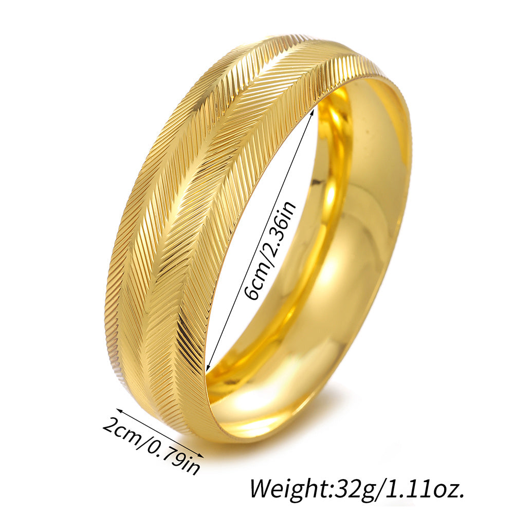 1pcs Vintage Gold-plated Bracelet, Exquisite Texture Bracelet
