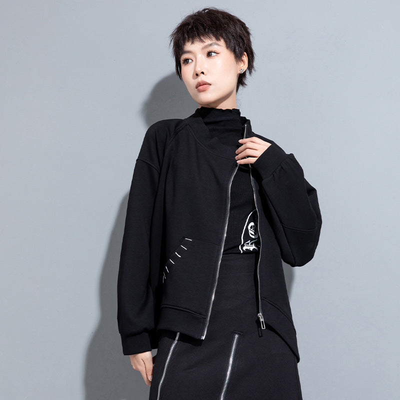 Spring And Autumn Casual Short Coat Irregular With Personality