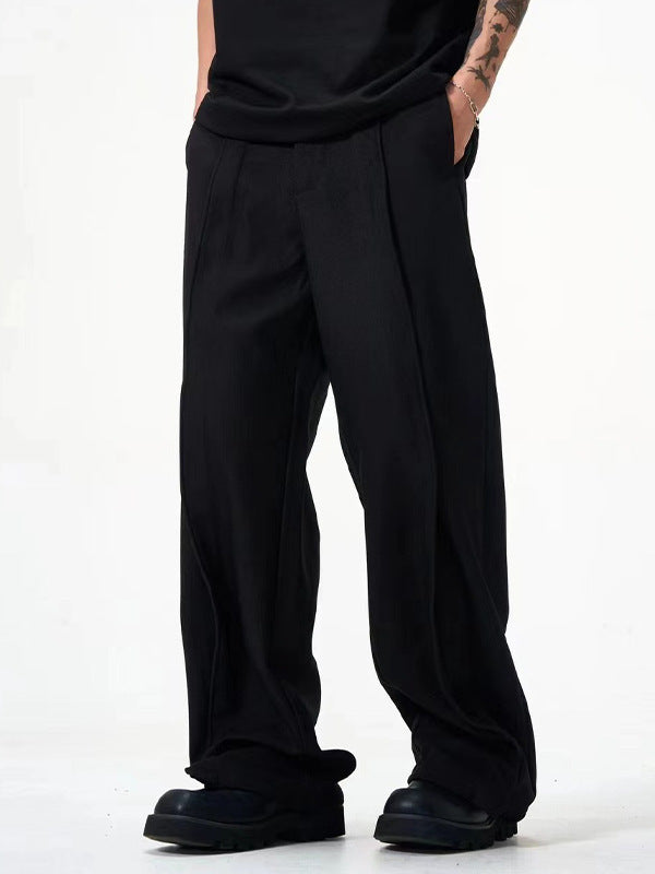 Elastic Waist Pleated Niche Design Simple Casual Pants