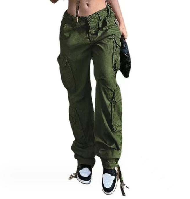 Women's Six-pocket Ins Overalls New Casual Trousers