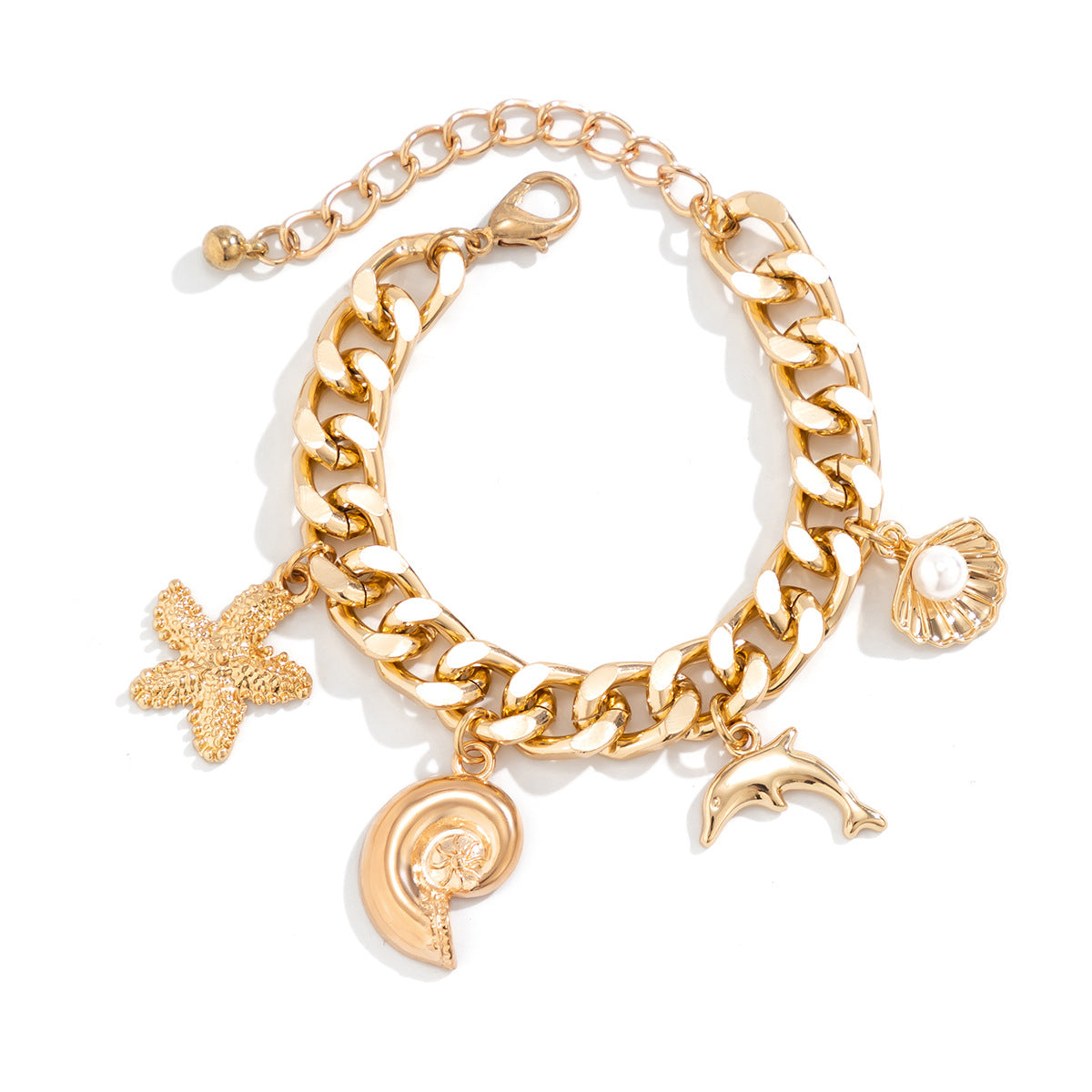 Creative Boho Conch Dolphin Starfish Pendant Choker Necklace And Bracelets