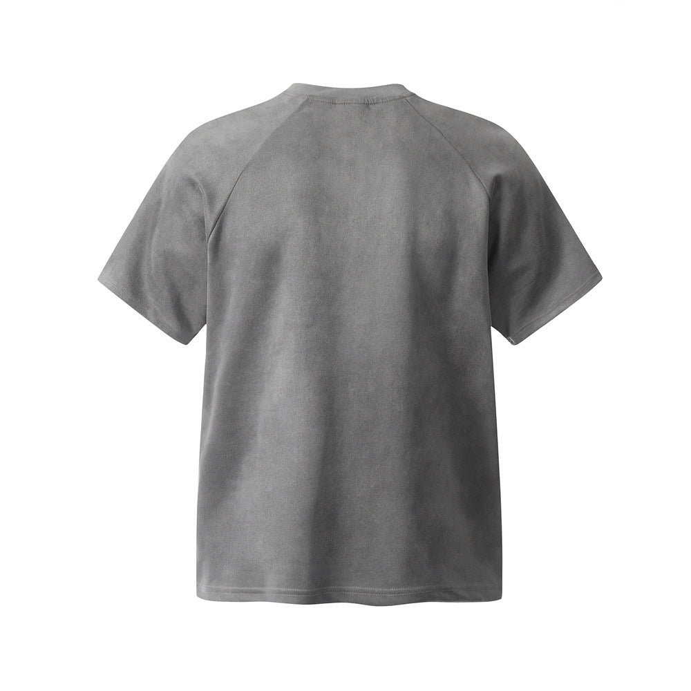Men's Letter Leather Embroidered Short-sleeved T-shirt