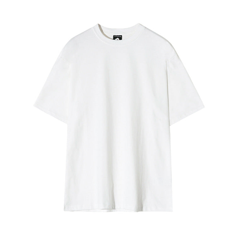 Trendy Round Neck Cotton Casual All-match Solid Color Half Sleeve T-shirt Undershirt