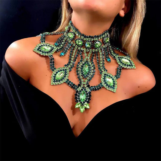 Jewel Necklace Short Sweater Chain European And American Dark