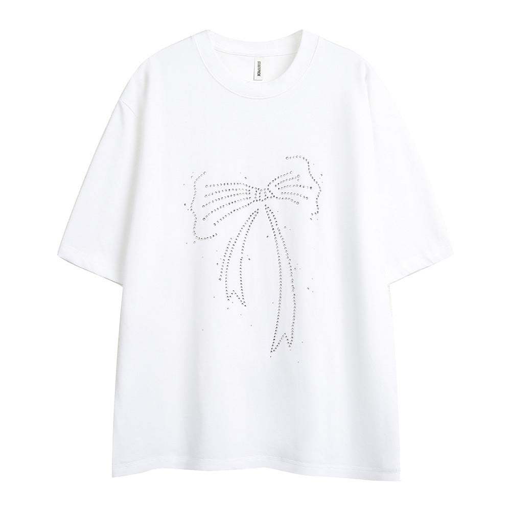 Men's Bow Rhinestone Short Sleeve Top