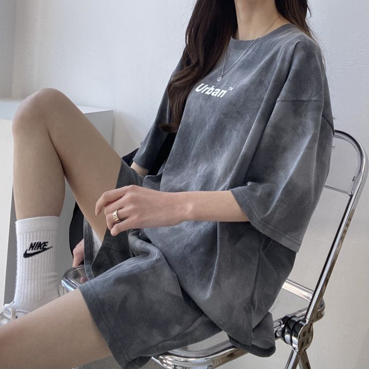 Casual Sports Cotton Short Sleeve Shorts Women's Two Piece Set