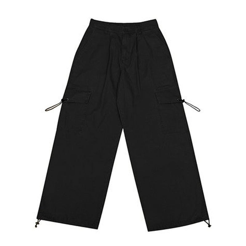 Vintage Wide Leg Basic Workwear Pants