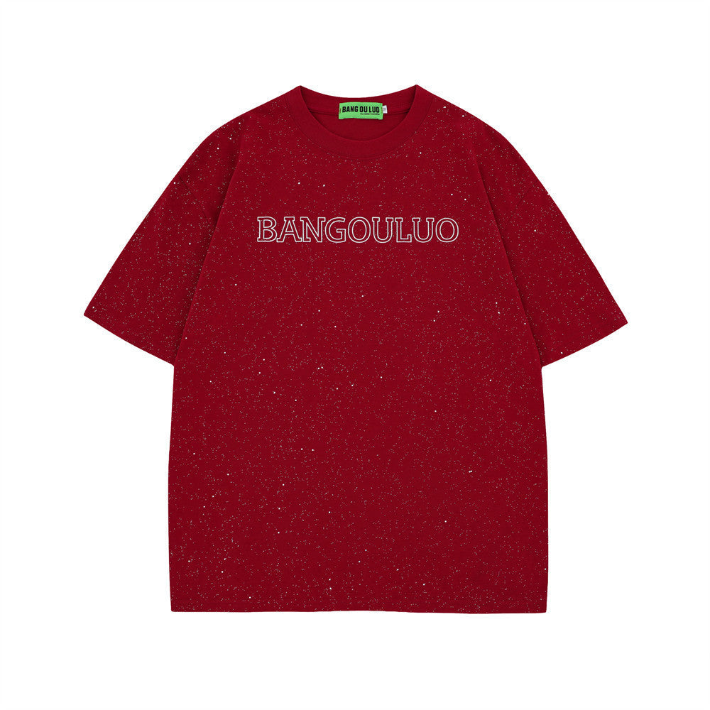 Starry Sky Letter Print Short-sleeve Men