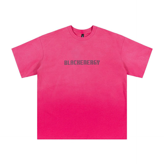 Tie Dye Gradient Letter Print Short-sleeve Men