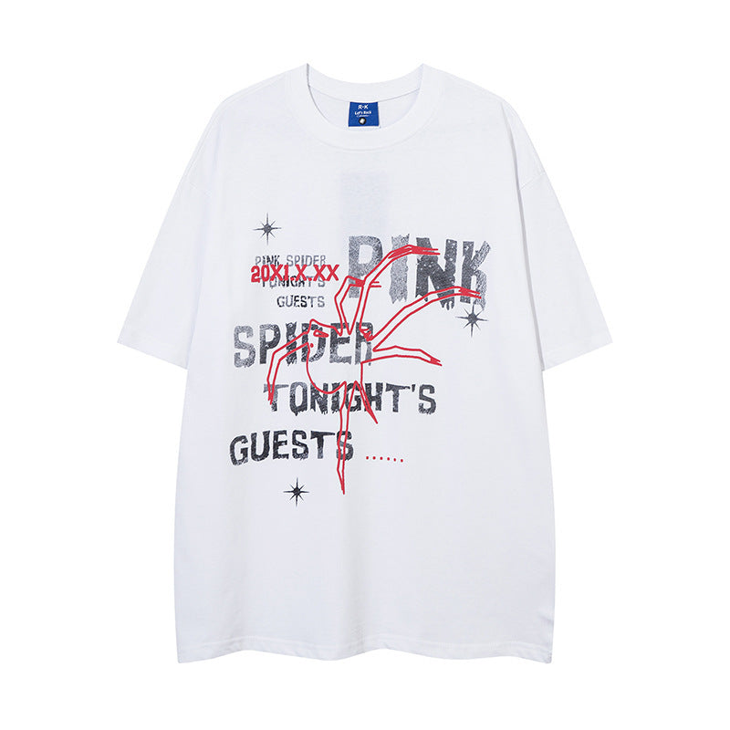 Fashion Spider Letter Print Short-sleeve Men