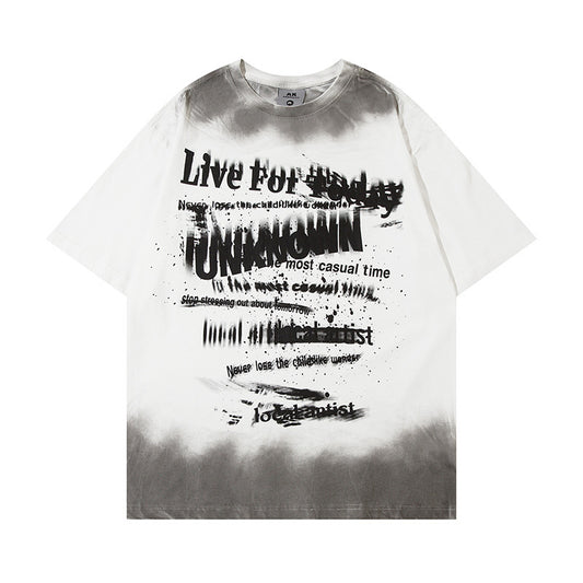 Graffiti Splashed Ink Printing Short Sleeve Men