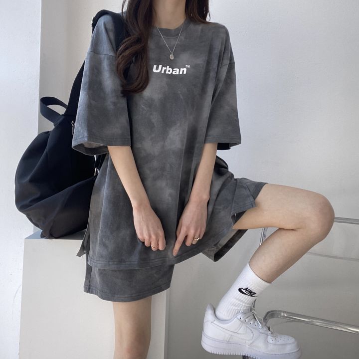 Casual Sports Cotton Short Sleeve Shorts Women's Two Piece Set