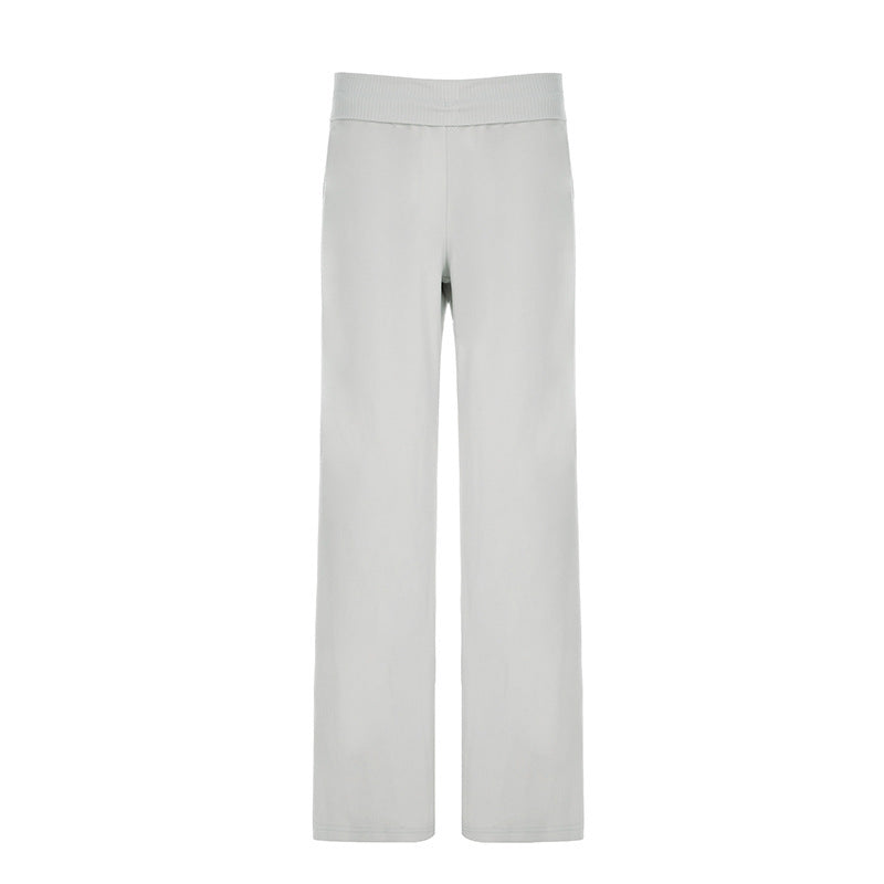 European And American Style Draping Effect Wide Leg Pants