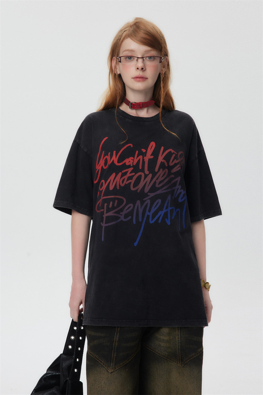 Color Matching Letter Print Short-sleeve Men