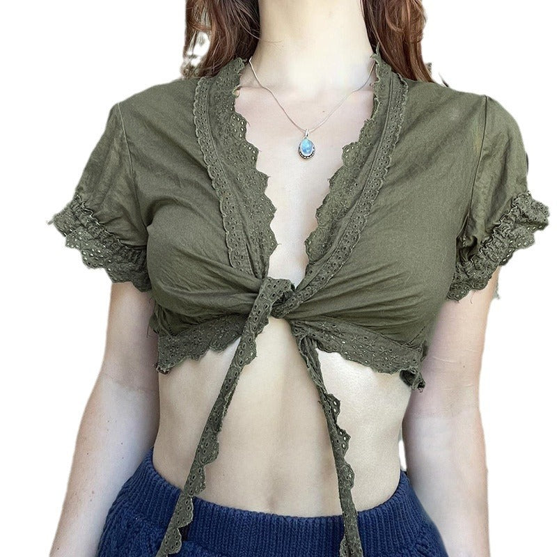 Versatile Ultra Short Puff Sleeve T-shirt