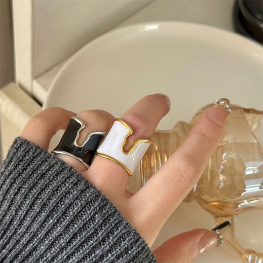 Irregular Wide Version Stacked Ring