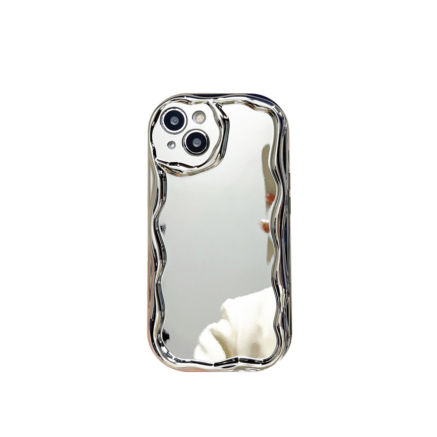 Silver Electroplated Cream Grain Phone Case