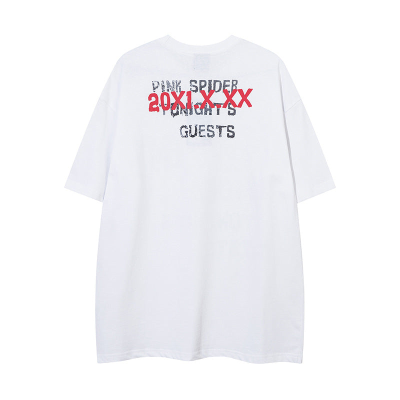 Fashion Spider Letter Print Short-sleeve Men
