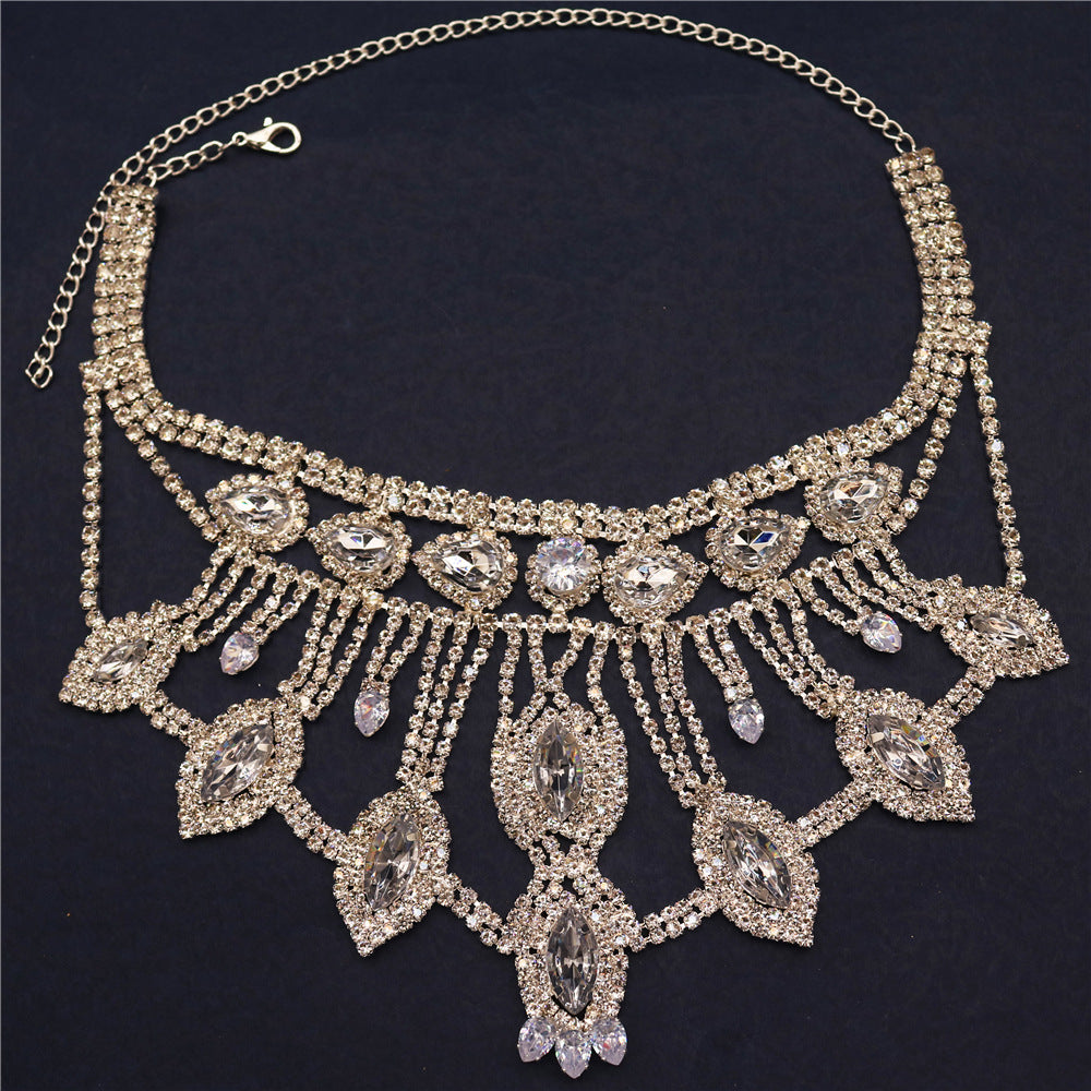 Jewel Necklace Short Sweater Chain European And American Dark