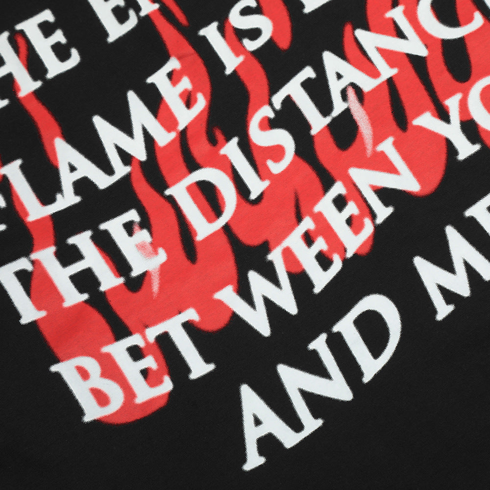 Fashion Abstract Flame Letter Short Sleeve Men