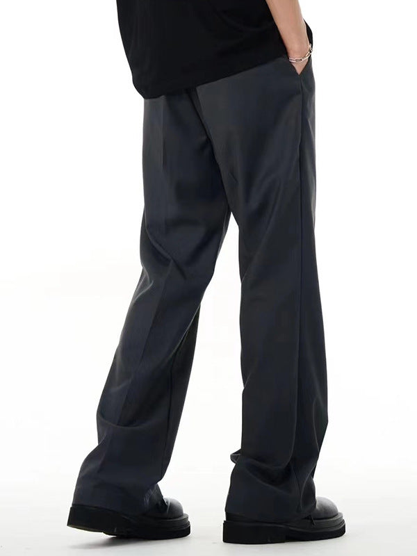 Straight Basic Plus Size Solid Color Business Casual Trousers