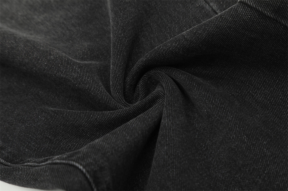 Fashion Holes Denim Straight-leg Pants Male