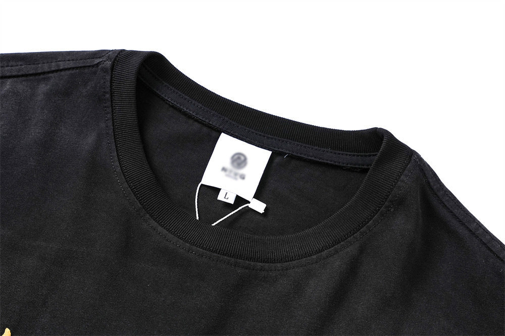 Fashion Cartoon Dragon Print Short Sleeve Men