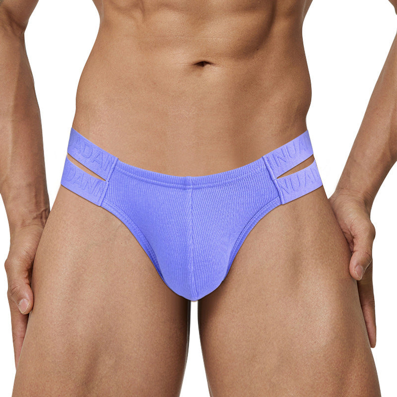 Dopamine Color Matching Thread Cotton Double Belt Hollow Low Waist Hip Lifting Underwear