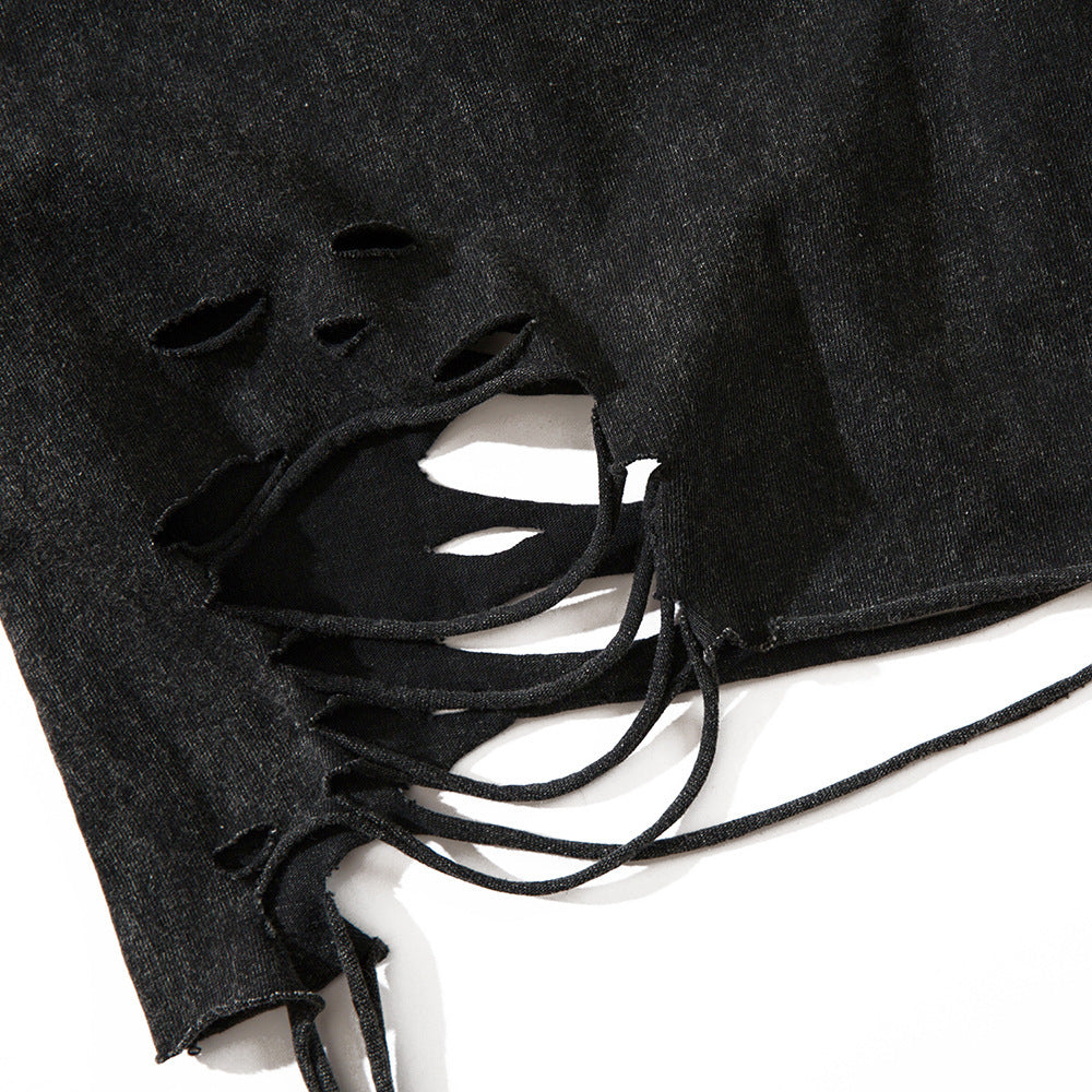 Butterfly Make Old Ripped Loose Vest For Men