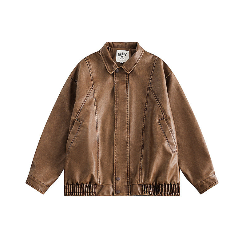 Retro Hong Kong Style Washed Distressed Jacket Men