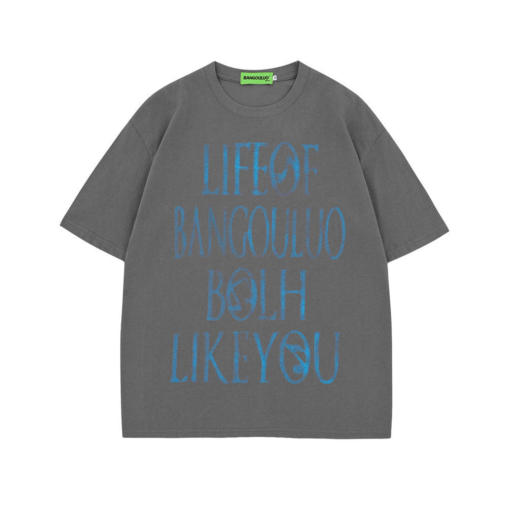 Fashion Letter Print Short-sleeve T-shirt Men