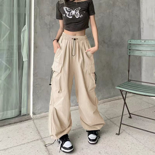 Workwear Pants Women's Thin High Waist Wide Leg Trousers