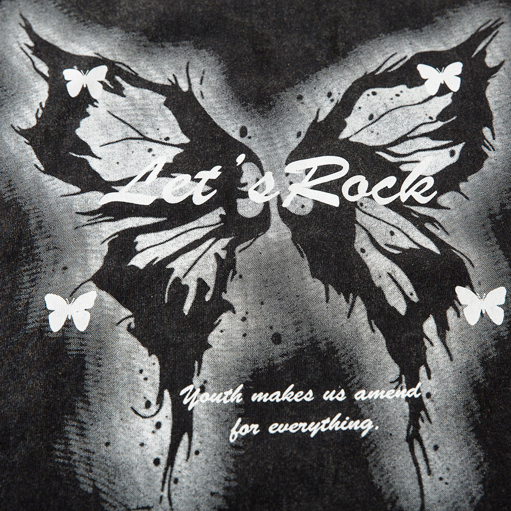 Butterfly Make Old Ripped Loose Vest For Men
