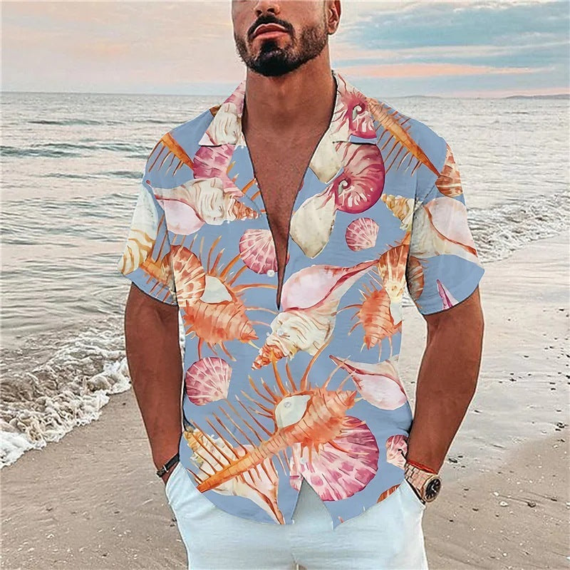 Men's Simplicity Printed Short-sleeved Shirt