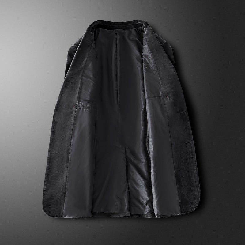 Slim-fit Lapel Velvet Jacket