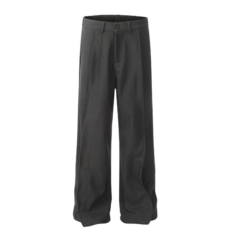 Elastic Waist Pleated Niche Design Simple Casual Pants
